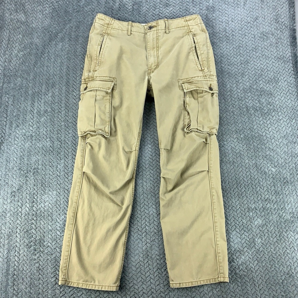 Levis Cargo Pants Mens Size 30x30 (Fits 32x27) Straight Leg Beige Khaki Cotton